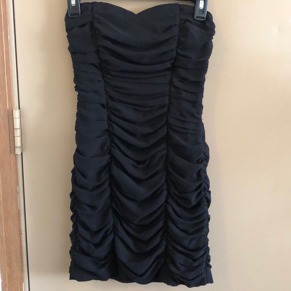Black strapless dress